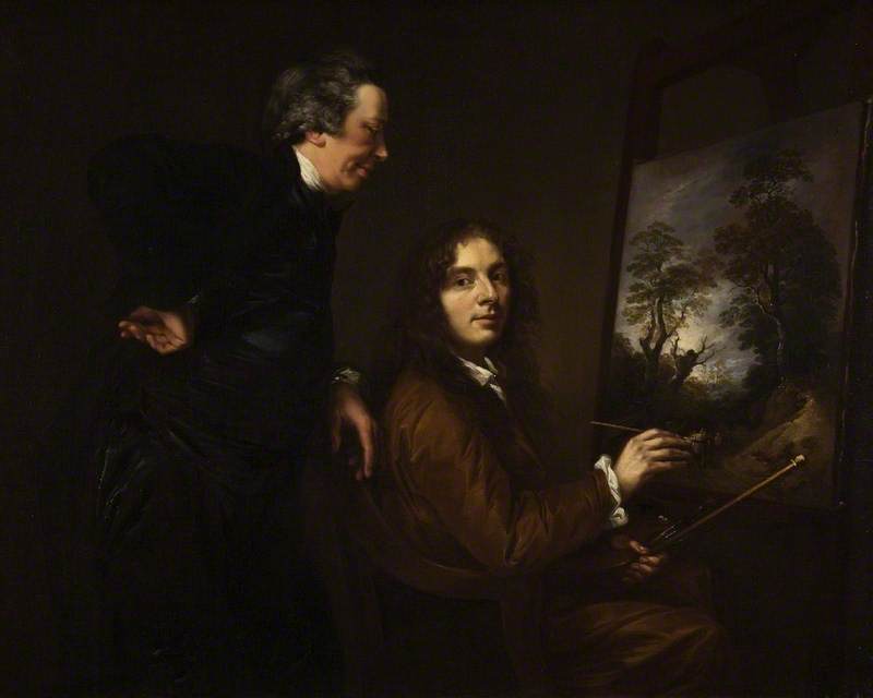 Wikioo.org - The Encyclopedia of Fine Arts - Painting, Artwork by Thomas Barker - And His Preceptor Charles Spackman