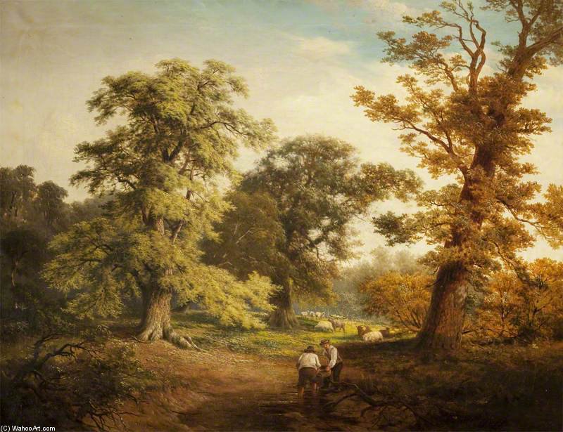 Wikioo.org - The Encyclopedia of Fine Arts - Painting, Artwork by Thomas Barker - Woodland Scene