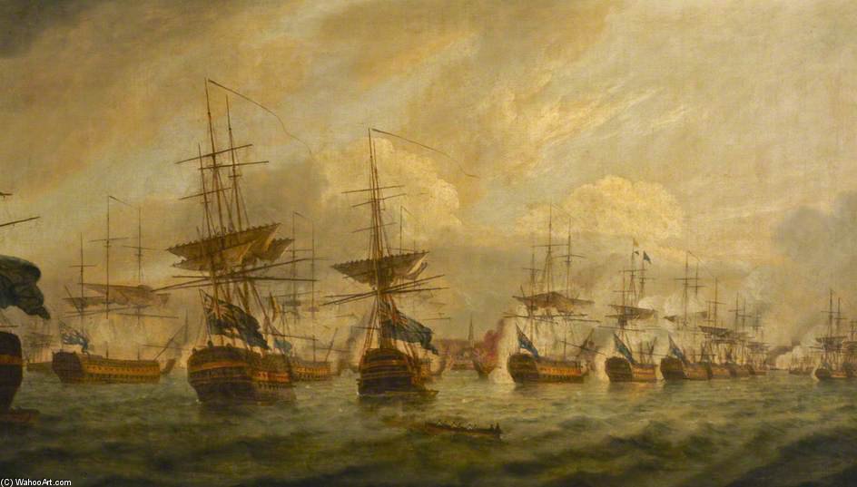 Wikioo.org - The Encyclopedia of Fine Arts - Painting, Artwork by Thomas Luny - The Battle Of Copenhagen