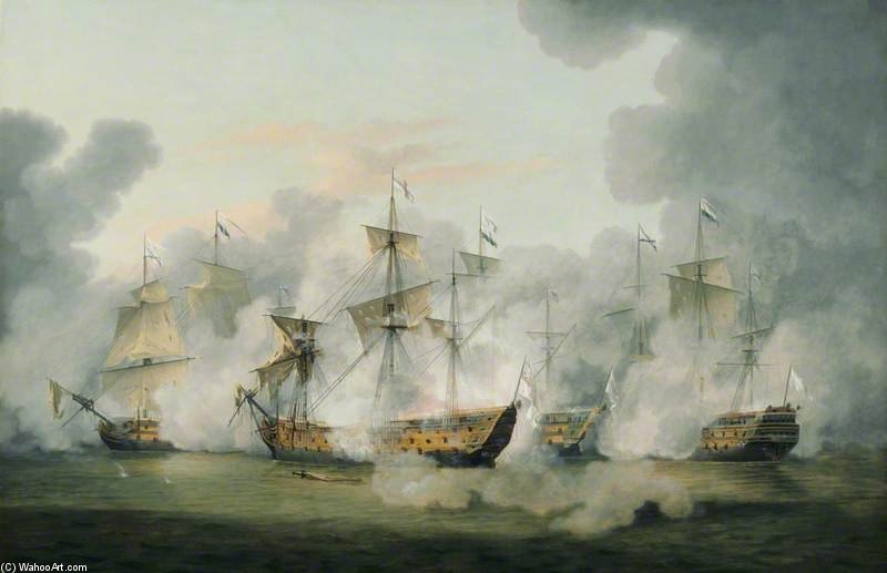 WikiOO.org - Енциклопедия за изящни изкуства - Живопис, Произведения на изкуството Thomas Luny - The Battle Of Martinique