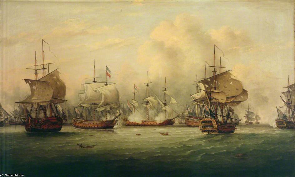 Wikioo.org - The Encyclopedia of Fine Arts - Painting, Artwork by Thomas Luny - The Battle Of The Dogger Bank