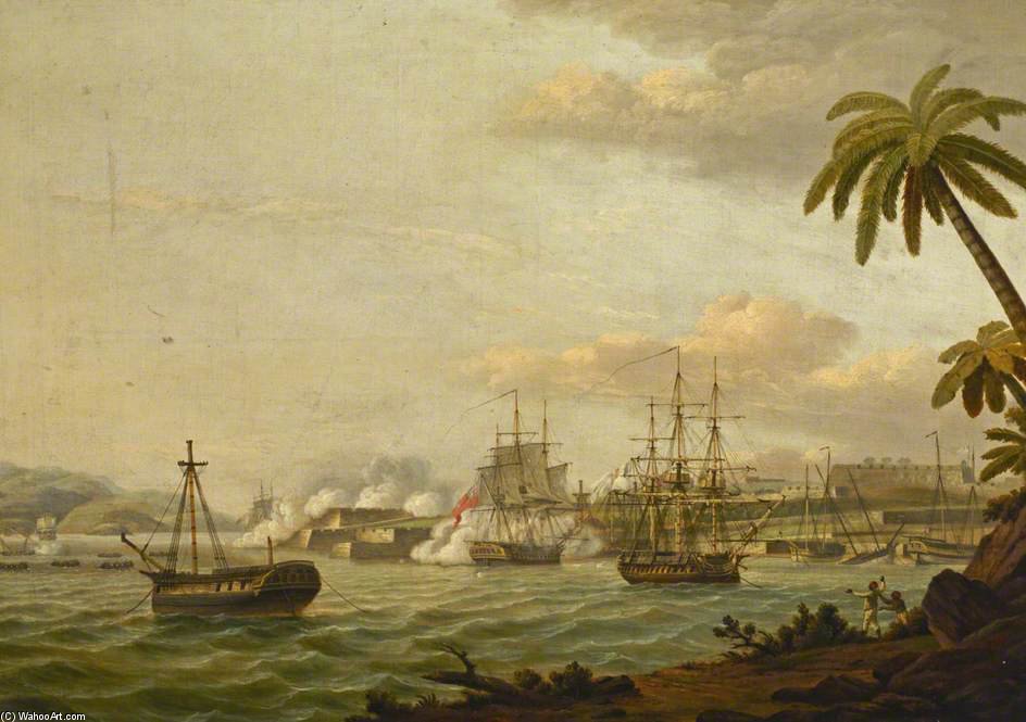 Wikioo.org - The Encyclopedia of Fine Arts - Painting, Artwork by Thomas Luny - The Capture Of Fort Royal