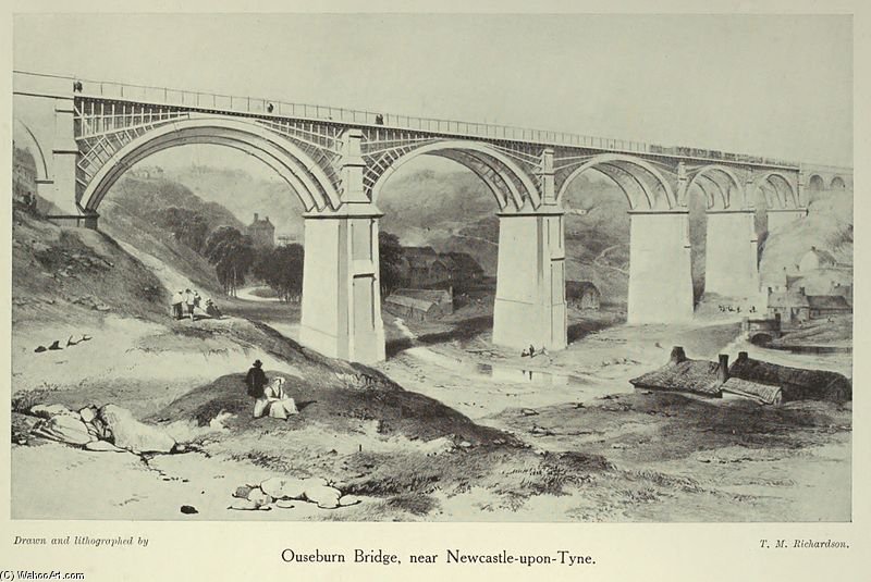 WikiOO.org – 美術百科全書 - 繪畫，作品 Thomas Miles Richardson Senior - Ouseburn桥，上午十时正。纽卡斯尔