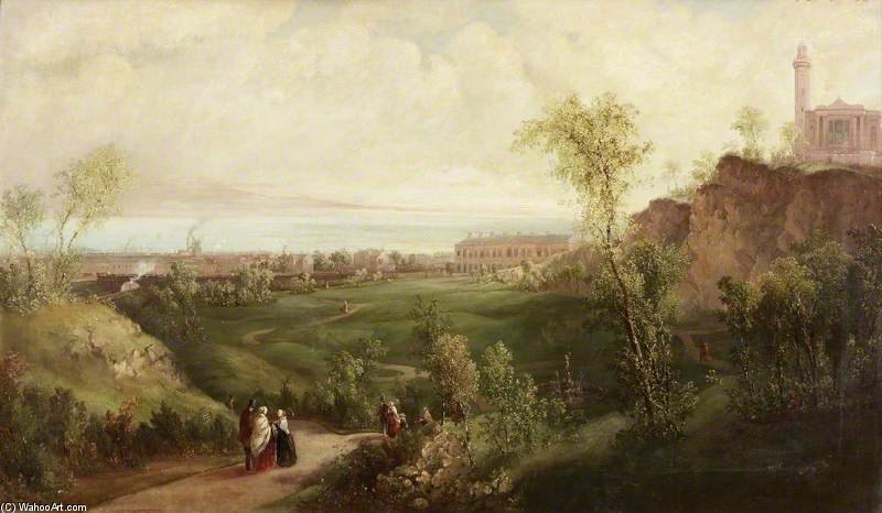 WikiOO.org - Encyclopedia of Fine Arts - Målning, konstverk Thomas Miles Richardson Senior - The Old Leith Walk, Edinburgh
