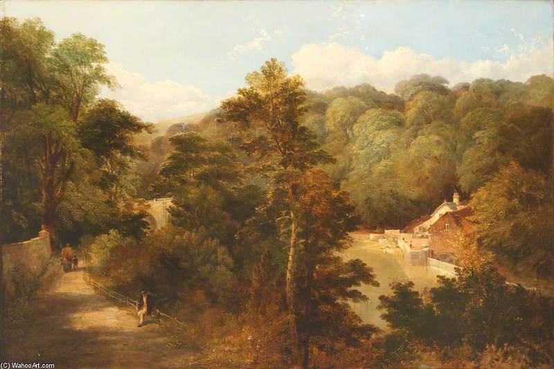 Wikioo.org - The Encyclopedia of Fine Arts - Painting, Artwork by Thomas Miles Richardson Senior - View Of The Old Mill And Prebend's Bridge, Durham