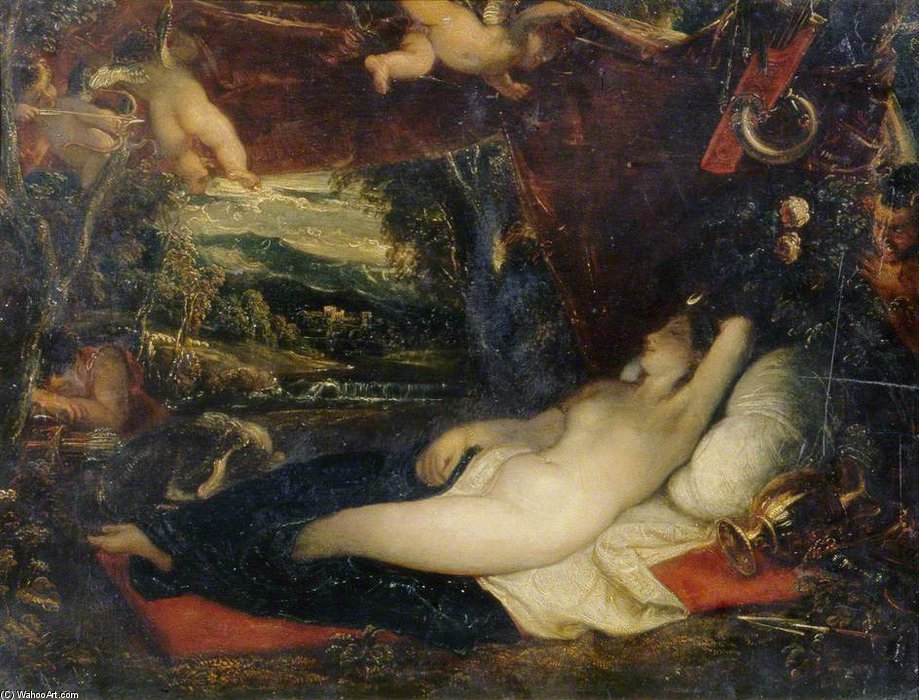 WikiOO.org - Encyclopedia of Fine Arts - Maleri, Artwork Thomas Stothard - Diana Sleeping
