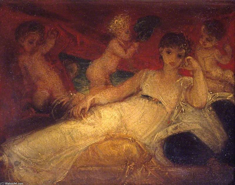WikiOO.org - אנציקלופדיה לאמנויות יפות - ציור, יצירות אמנות Thomas Stothard - Lady Reclining