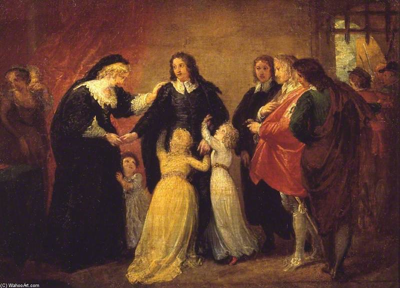 Wikioo.org - The Encyclopedia of Fine Arts - Painting, Artwork by Thomas Stothard - Lord William Russell Taking Leave Of His Children