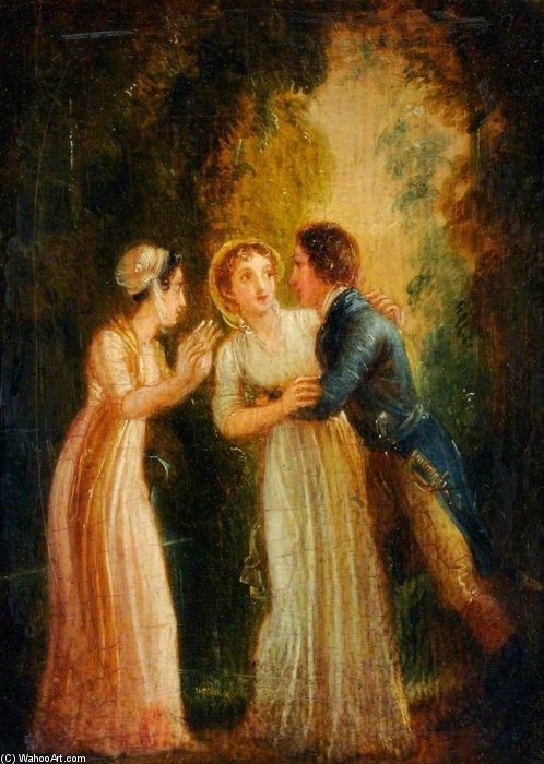 WikiOO.org - Енциклопедия за изящни изкуства - Живопис, Произведения на изкуството Thomas Stothard - The Lovers' Meeting
