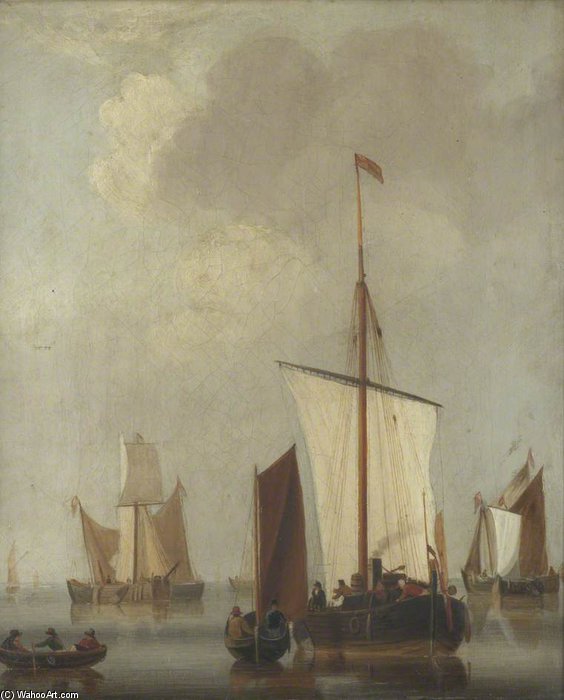 Wikioo.org - The Encyclopedia of Fine Arts - Painting, Artwork by Thomas Whitcombe - Shipping Scene