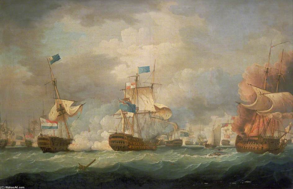 Wikioo.org - The Encyclopedia of Fine Arts - Painting, Artwork by Thomas Whitcombe - The Battle Of Camperdown