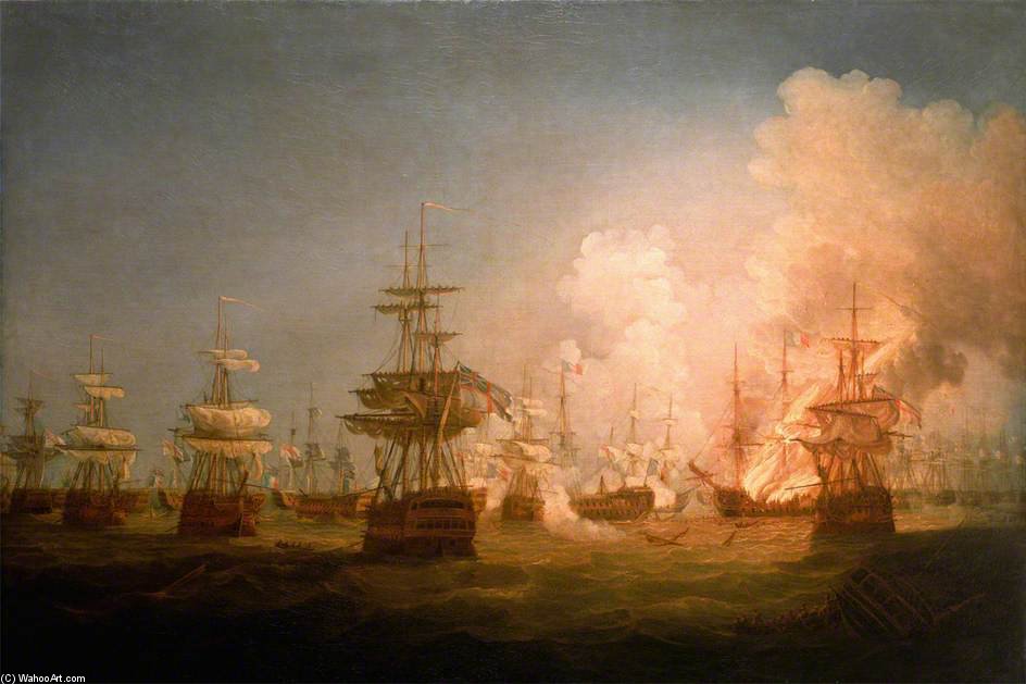 Wikioo.org - The Encyclopedia of Fine Arts - Painting, Artwork by Thomas Whitcombe - The Battle Of The Nile -