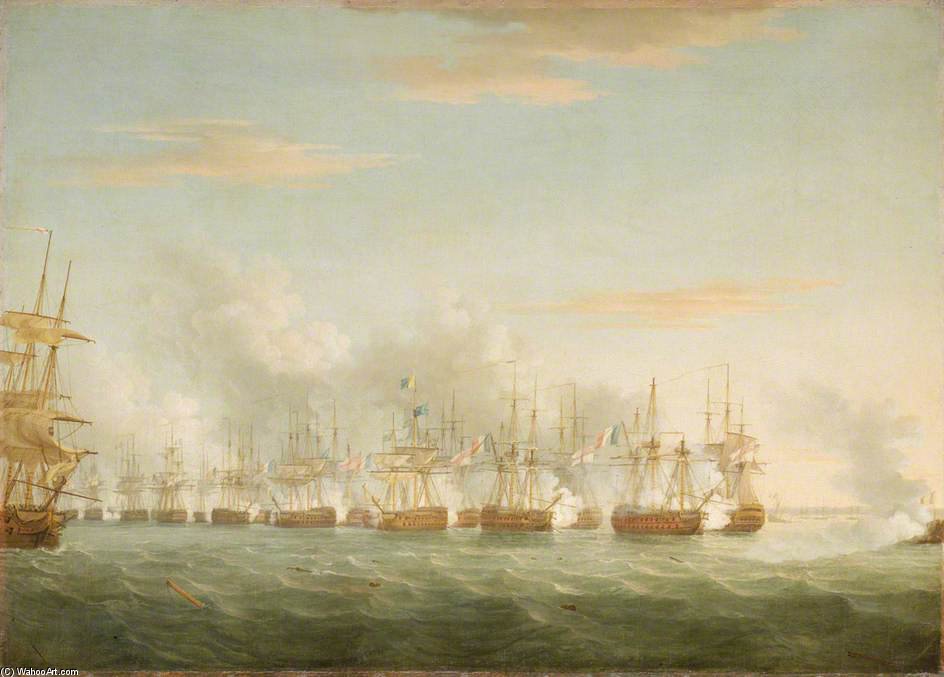 Wikioo.org - The Encyclopedia of Fine Arts - Painting, Artwork by Thomas Whitcombe - The Battle Of The Nile