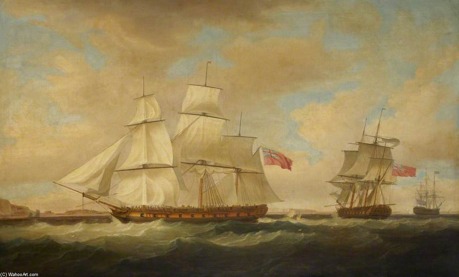Wikioo.org - The Encyclopedia of Fine Arts - Painting, Artwork by Thomas Whitcombe - The East Indiaman 'warren Hastings'