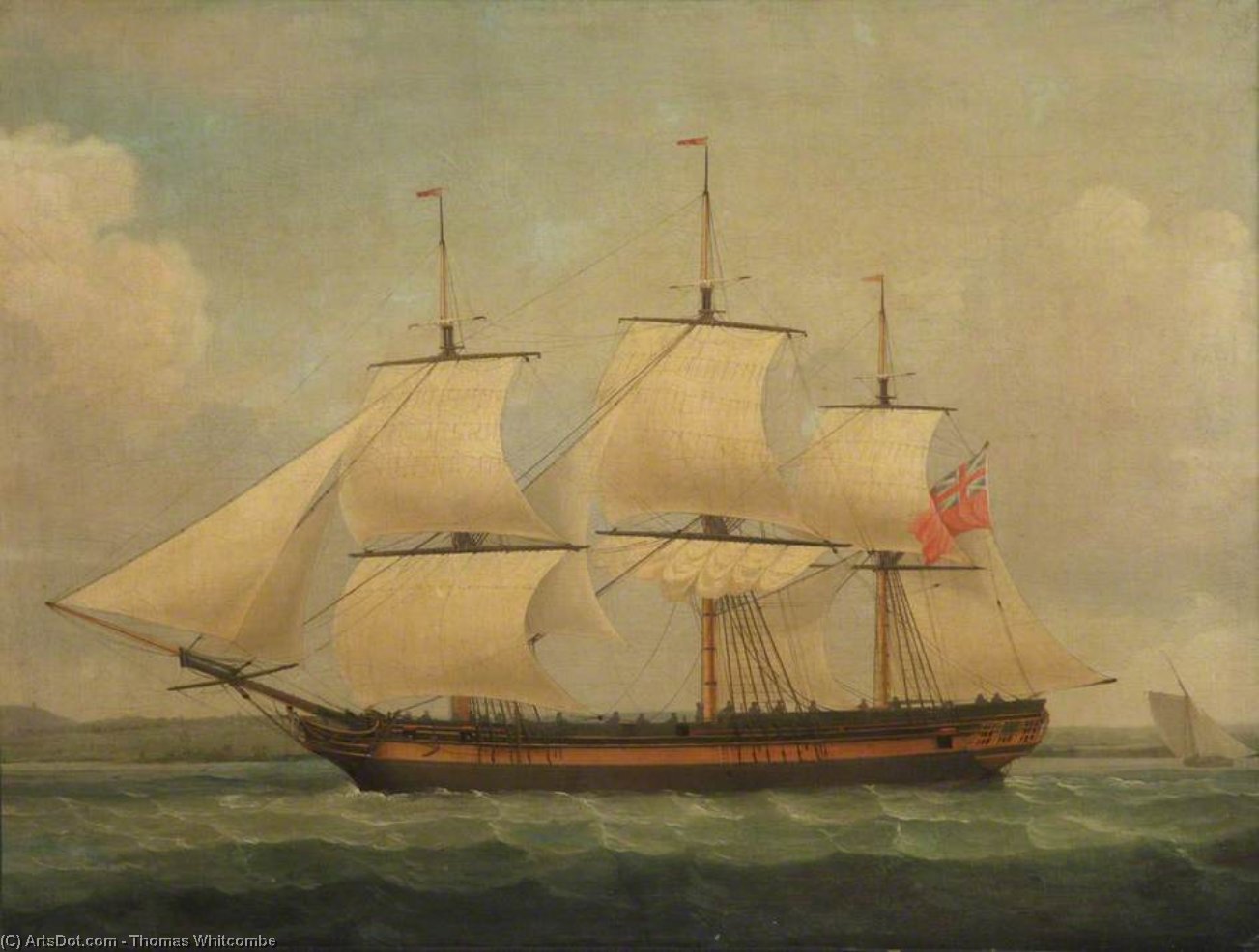 Wikioo.org - The Encyclopedia of Fine Arts - Painting, Artwork by Thomas Whitcombe - The Ship 'ealing Grove'