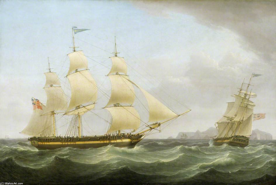 WikiOO.org - אנציקלופדיה לאמנויות יפות - ציור, יצירות אמנות Thomas Whitcombe - The Ship 'phoenix'