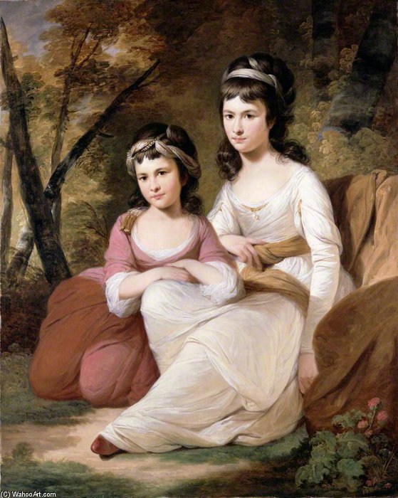 Wikioo.org - The Encyclopedia of Fine Arts - Painting, Artwork by Tilly Kettle - Eliza And Mary Davidson