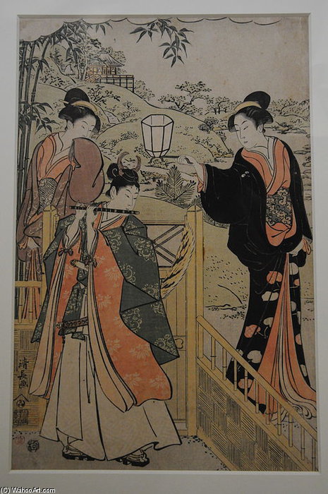 WikiOO.org - Encyclopedia of Fine Arts - Maalaus, taideteos Torii Kiyonaga - Parody Of Lady Joruri And Ushiwakamaru -
