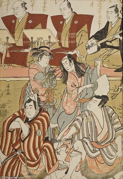 Wikioo.org - The Encyclopedia of Fine Arts - Painting, Artwork by Torii Kiyonaga - Scene Froma Kabuki Play