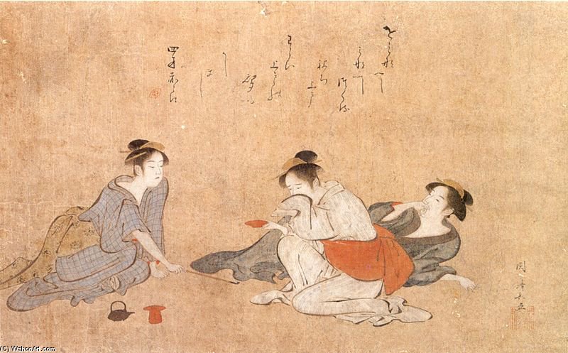 WikiOO.org - 백과 사전 - 회화, 삽화 Torii Kiyonaga - Three Drunken Women
