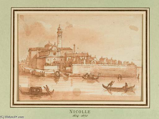 WikiOO.org - Enciklopedija dailės - Tapyba, meno kuriniai Victor Jean Nicolle - For The Island Of San Clemente In Venice