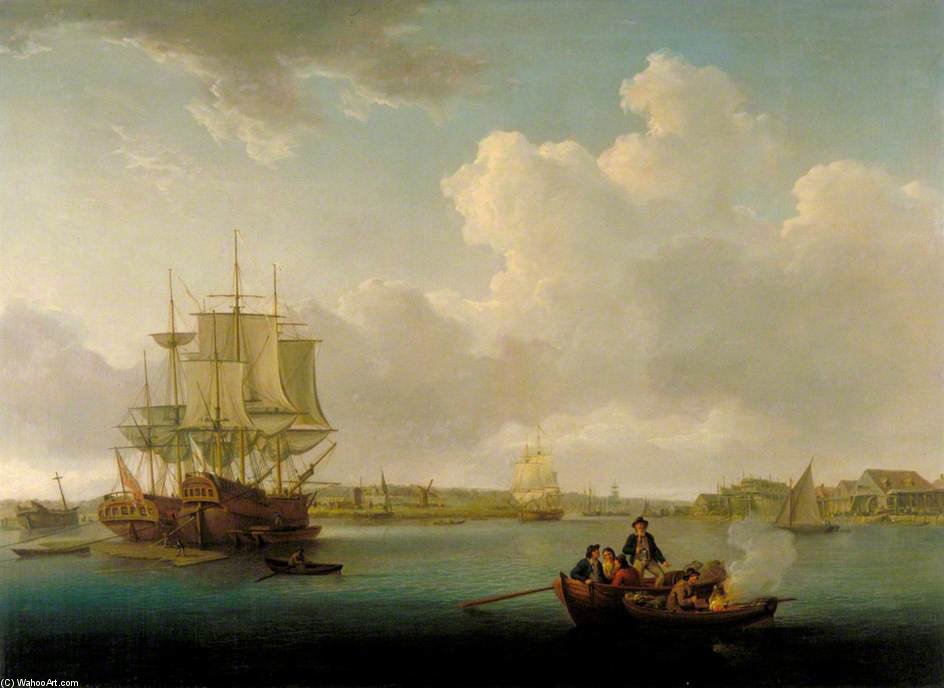 Wikioo.org - The Encyclopedia of Fine Arts - Painting, Artwork by William Anderson - View On The Thames At Greenwich