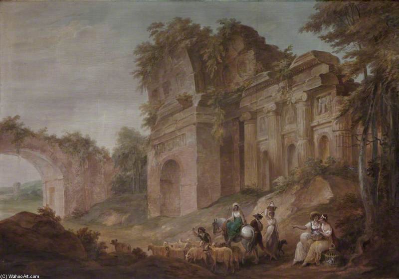 Wikioo.org - Bách khoa toàn thư về mỹ thuật - Vẽ tranh, Tác phẩm nghệ thuật William Hamilton - Classical Ruins -