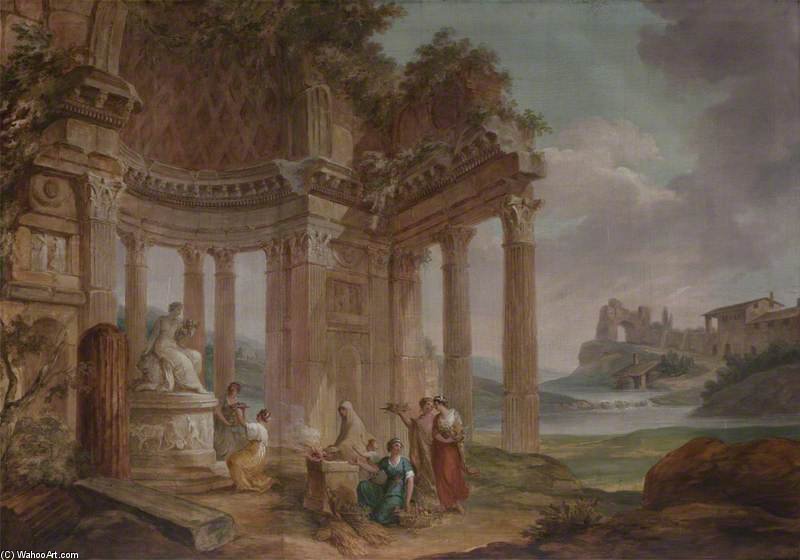 Wikioo.org - The Encyclopedia of Fine Arts - Painting, Artwork by William Hamilton - Classical Ruins -
