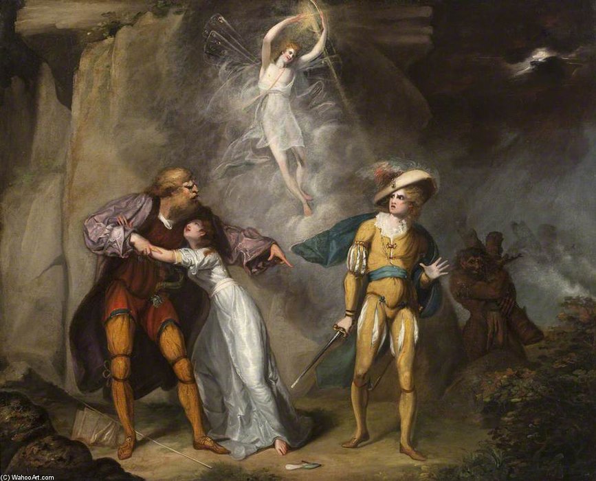 Wikioo.org - Encyklopedia Sztuk Pięknych - Malarstwo, Grafika William Hamilton - Scene From 'the Tempest' By William Shakespeare