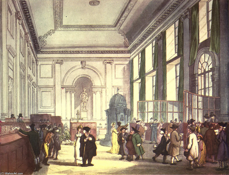 WikiOO.org - Encyclopedia of Fine Arts - Maleri, Artwork William Henry Pyne - Bank Of England