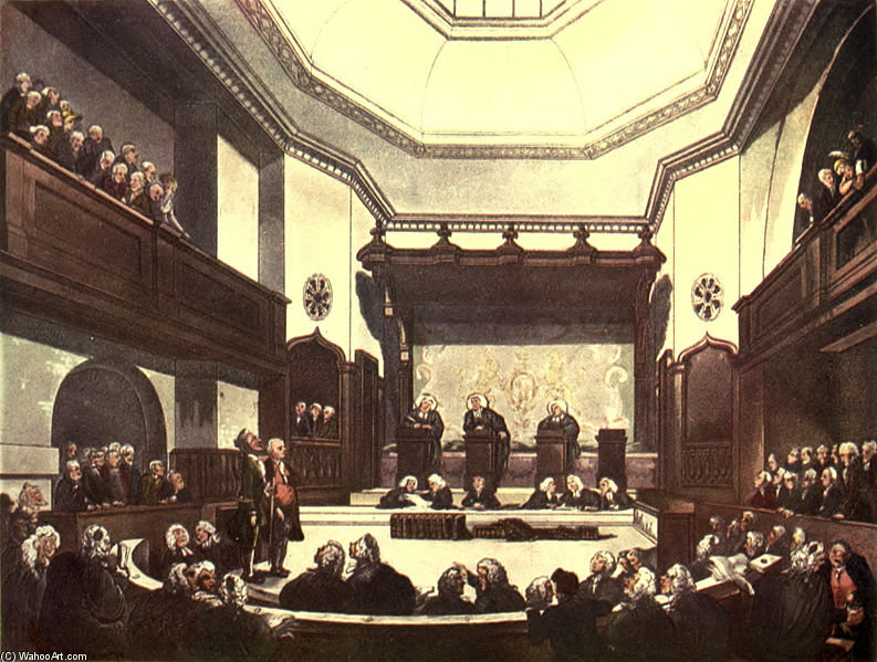 Wikioo.org - The Encyclopedia of Fine Arts - Painting, Artwork by William Henry Pyne - Court Of Common Pleas, Westminster Hall