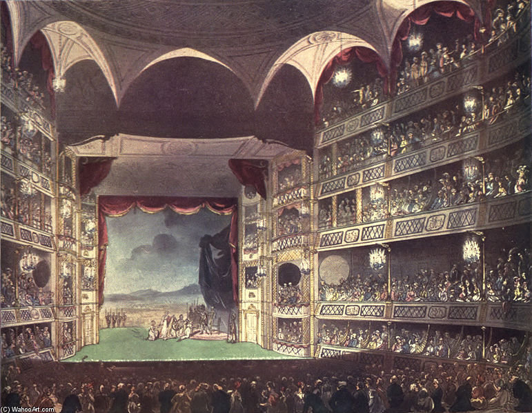 WikiOO.org - Encyclopedia of Fine Arts - Maalaus, taideteos William Henry Pyne - Drury Lane Theatre