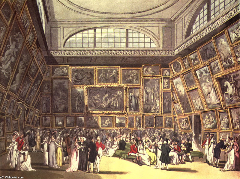 WikiOO.org - אנציקלופדיה לאמנויות יפות - ציור, יצירות אמנות William Henry Pyne - Exhibition At Somerset House