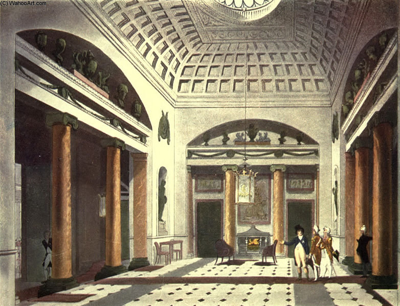 WikiOO.org - Encyclopedia of Fine Arts - Malba, Artwork William Henry Pyne - The Hall, Carlton House