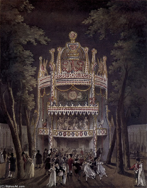 Wikioo.org - The Encyclopedia of Fine Arts - Painting, Artwork by William Henry Pyne - Vauxhall Garden