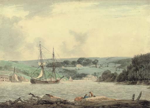 WikiOO.org - Encyclopedia of Fine Arts - Malba, Artwork William Payne - Belle Vue From The Passage At Cap Down, River Tamar, Cornwall