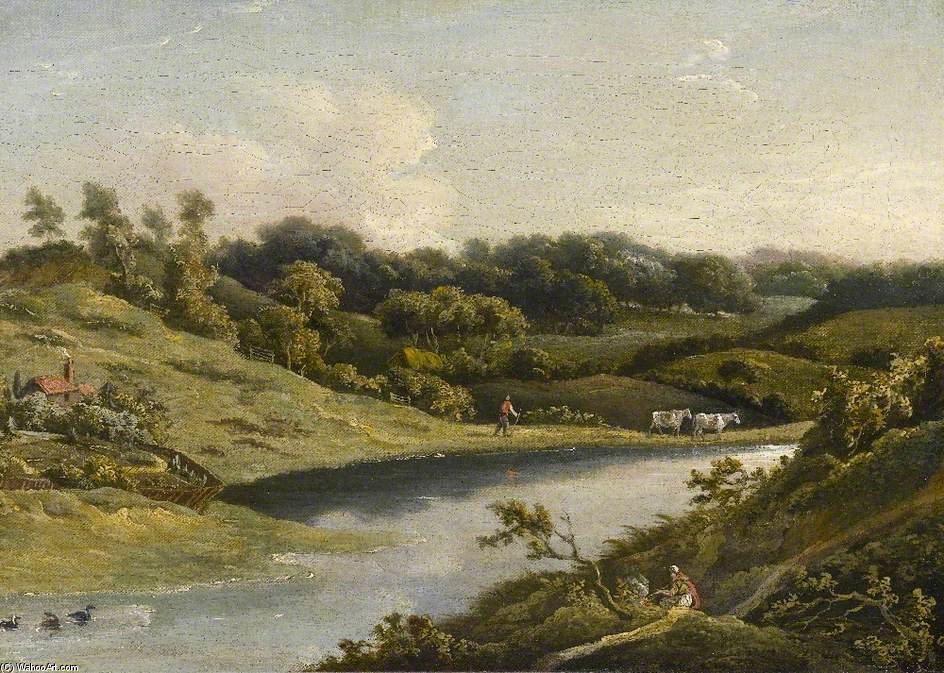 WikiOO.org - Encyclopedia of Fine Arts - Schilderen, Artwork William Payne - River In Devon