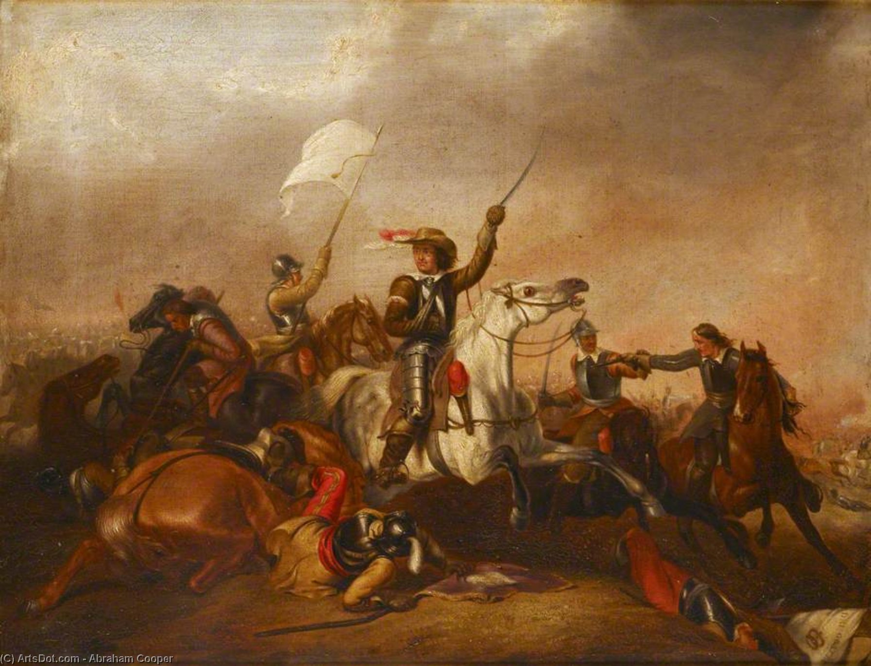 Wikioo.org - The Encyclopedia of Fine Arts - Painting, Artwork by Abraham Cooper - Cromwell At Marston Moor