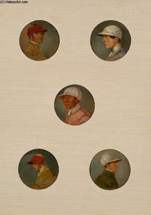 WikiOO.org - Güzel Sanatlar Ansiklopedisi - Resim, Resimler Abraham Cooper - Studies Of Sixteen Jockeys I