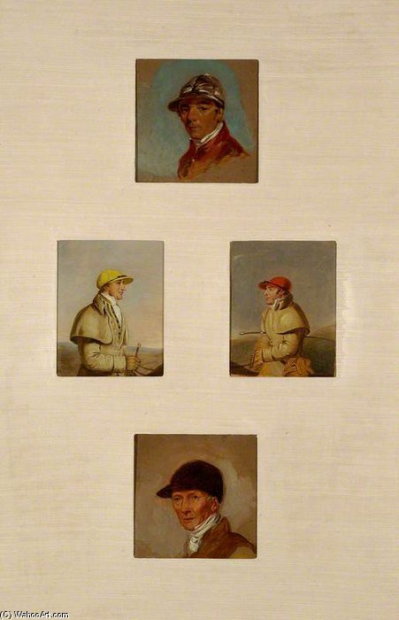Wikioo.org - The Encyclopedia of Fine Arts - Painting, Artwork by Abraham Cooper - Studies Of Sixteen Jockeys Ii