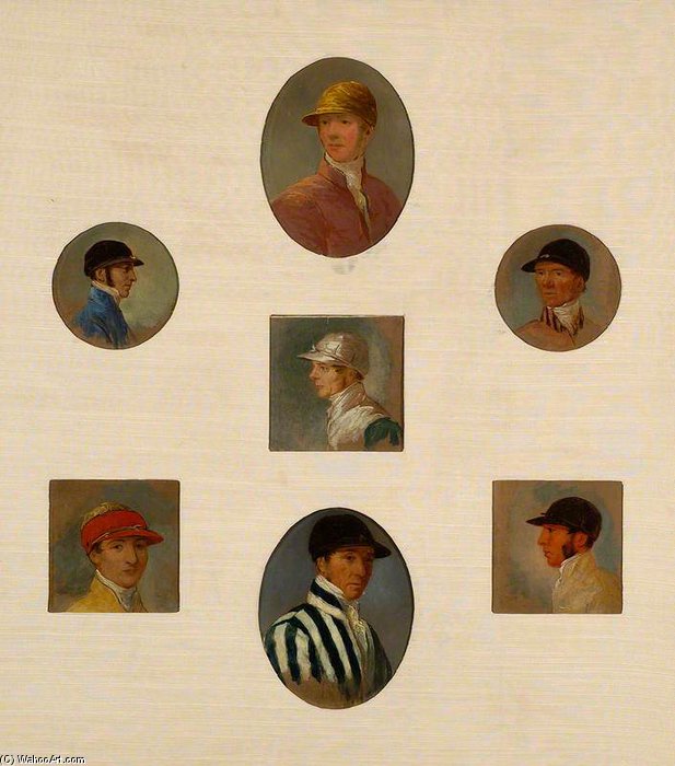 Wikioo.org - The Encyclopedia of Fine Arts - Painting, Artwork by Abraham Cooper - Studies of Sixteen Jockeys III