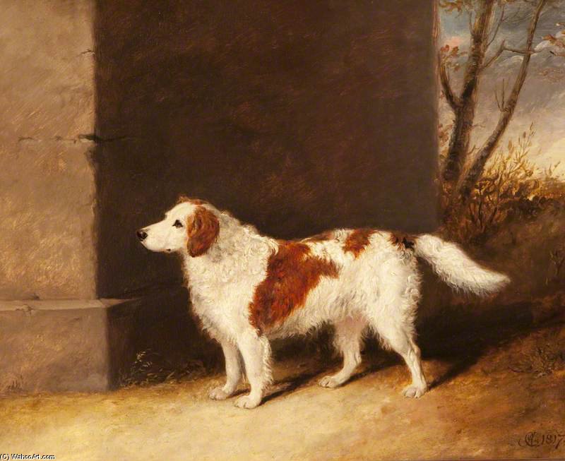 WikiOO.org – 美術百科全書 - 繪畫，作品 Abraham Cooper - 在最喜欢的狗的主查尔斯维尔费勒斯汤森