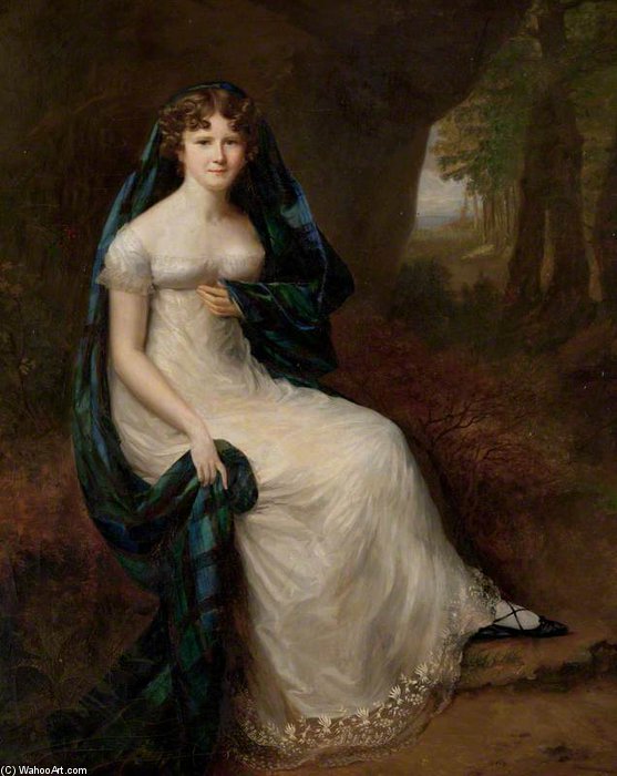 Wikioo.org - The Encyclopedia of Fine Arts - Painting, Artwork by Alfred Edward Chalon - Elizabeth Brodie, Wife Of The 5th Duke Of Gordon