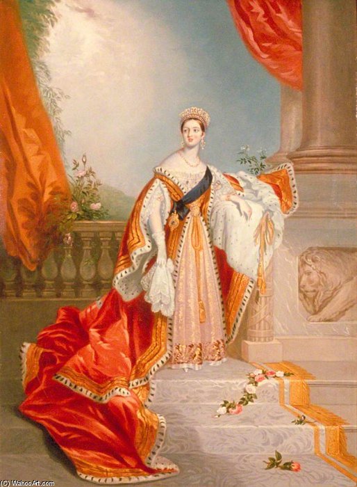 Wikioo.org - สารานุกรมวิจิตรศิลป์ - จิตรกรรม Alfred Edward Chalon - Queen Victoria