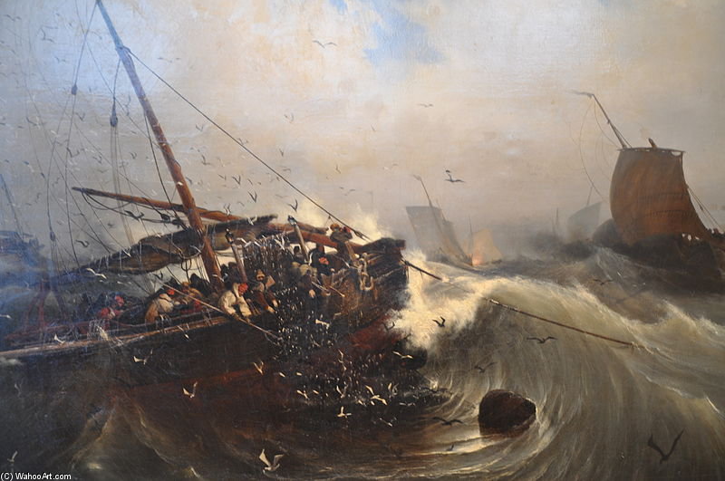 Wikioo.org - The Encyclopedia of Fine Arts - Painting, Artwork by Ambroise Louis Garneray - Fishing Boat