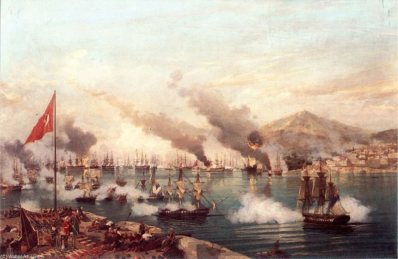 WikiOO.org - 百科事典 - 絵画、アートワーク Ambroise Louis Garneray - ナバリノの海戦
