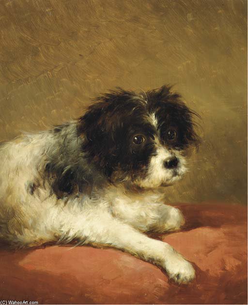 Wikioo.org - The Encyclopedia of Fine Arts - Painting, Artwork by Andreas Schelfhout - Best Friend - Portrait Of A Dog