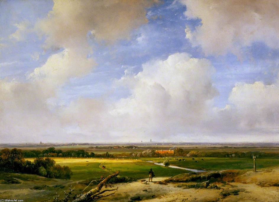 Wikioo.org - The Encyclopedia of Fine Arts - Painting, Artwork by Andreas Schelfhout - Landscape Near Haarlem
