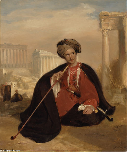 WikiOO.org - Enciklopedija dailės - Tapyba, meno kuriniai Andrew Geddes - Charles Lenox Cumming-bruce In Turkish Dress