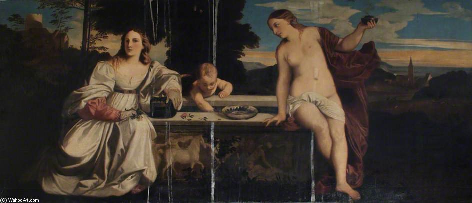 Wikioo.org – La Enciclopedia de las Bellas Artes - Pintura, Obras de arte de Andrew Geddes - sagrado y `profane` amor